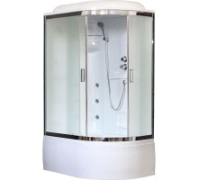 Душевая кабина Royal Bath ВК 120x80 RB8120BK2-M-CH-L с гидромассажем стекло матовое задние стенки Белые