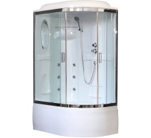 Душевая кабина Royal Bath ВК 120x80 RB8120BK2-T-CH-L с гидромассажем стекло прозрачное задние стенки Белые