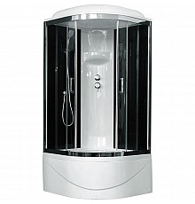 Душевая кабина Royal Bath ВК 100x100 RB100BK6-BT-CH стекло прозрачное задняя стенка Черная