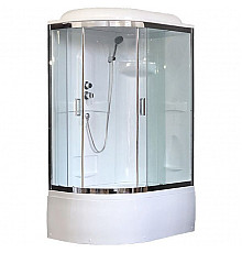 Душевая кабина Royal Bath ВК 120x80 RB8120BK1-T-CH-R стекло прозрачное задние стенки Белые