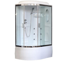 Душевая кабина Royal Bath ВК 120x80 RB8120BK2-T-CH-R с гидромассажем стекло прозрачное задние стенки Белые