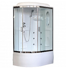Душевая кабина Royal Bath ВК 120x80 RB8120BK2-T-CH-R с гидромассажем стекло прозрачное задние стенки Белые