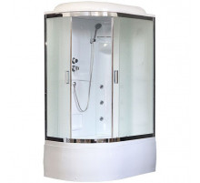 Душевая кабина Royal Bath ВК 120x80 RB8120BK2-M-CH-R с гидромассажем стекло матовое задние стенки Белые