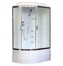 Душевая кабина Royal Bath ВК 120x80 RB8120BK2-M-CH-R с гидромассажем стекло матовое задние стенки Белые