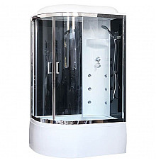 Душевая кабина Royal Bath ВК 120x80 RB8120BK3-BT-CH-R с гидромассажем стекло прозрачное задние стенки Черные