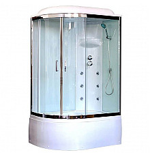 Душевая кабина Royal Bath ВК 120x80 RB8120BK3-WT-CH-R с гидромассажем стекло прозрачное задние стенки Белые