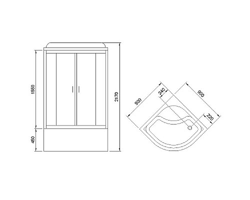 Заказать Душевая кабина Royal Bath BK 90x90 RB90BK1-M-CH-EL без гидромассажа в магазине сантехники Santeh-Crystal.ru