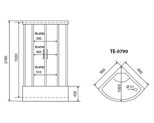 Купить Душевая кабина Timo Eco 90x90 TE-0790 с гидромассажем в магазине сантехники Santeh-Crystal.ru