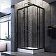 Заказать Душевой уголок AM.PM Gem 100х80 W90G-404-100280-BT профиль Черный матовый стекло прозрачное в магазине сантехники Santeh-Crystal.ru