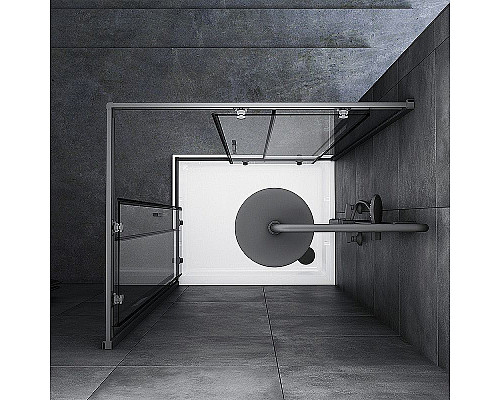 Заказать Душевой уголок AM.PM Gem 100х80 W90G-404-100280-BT профиль Черный матовый стекло прозрачное в магазине сантехники Santeh-Crystal.ru