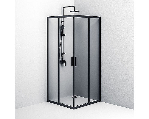 Заказать Душевой уголок AM.PM Gem S 90х90 W93G-403-090BT профиль Черный матовый стекло прозрачное в магазине сантехники Santeh-Crystal.ru