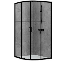 Душевой уголок Abber 100х100 AG01100B профиль Черный стекло прозрачное