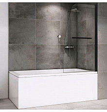 Шторка на ванну Abber Ewiges Wasser AG50080B профиль Черный стекло прозрачное
