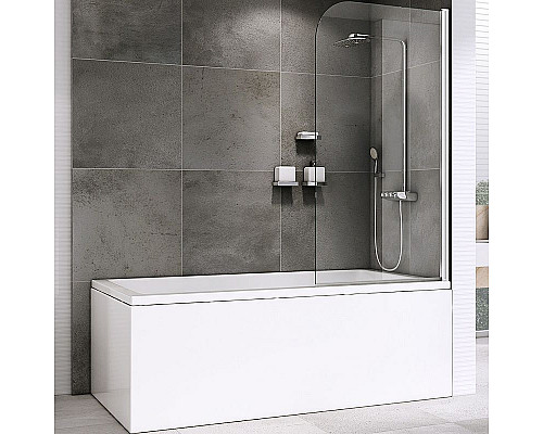 Купить Шторка на ванну Abber Ewiges Wasser 80х140 AG52080 профиль Хром стекло прозрачное в магазине сантехники Santeh-Crystal.ru