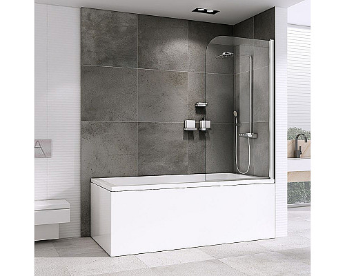 Купить Шторка на ванну Abber Ewiges Wasser 80х140 AG52080 профиль Хром стекло прозрачное в магазине сантехники Santeh-Crystal.ru