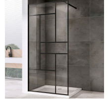 Душевая перегородка Abber Immer Offen 100 AG63100B профиль Черный стекло прозрачное