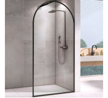 Душевая перегородка Abber Immer Offen 120 AG64120B8 профиль Черный стекло прозрачное