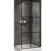 Душевая перегородка Abber Immer Offen 100 AG62100B8 профиль Черный стекло прозрачное