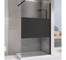 Душевая перегородка Abber Immer Offen 100 AG69100BT профиль Черный стекло прозрачное с тонированной полосой