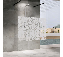 Душевая перегородка Abber Immer Offen 100 AG68100BF8 профиль Черный стекло прозрачное с рисунком