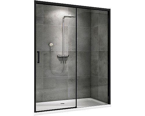 Душевая дверь Abber Komfort 170 AG93170B профиль Черный стекло прозрачное