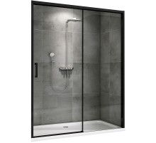 Душевая дверь Abber Komfort 140 AG93140B профиль Черный стекло прозрачное