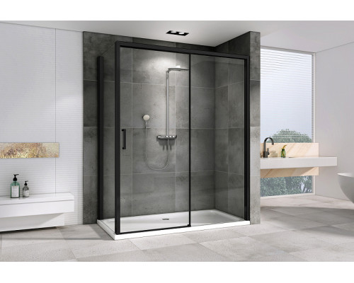 Душевой уголок Abber Komfort 160x100 AG93160B-S102B профиль Черный стекло прозрачное