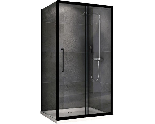 Заказать Душевой уголок Abber Schwarzer Diamant 120х100 AG30120BH-S100B профиль Черный стекло прозрачное в магазине сантехники Santeh-Crystal.ru