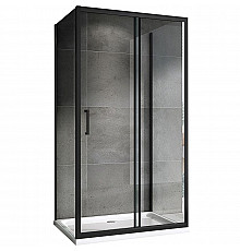 Душевой уголок Abber Schwarzer Diamant 130х100 AG30130B-S100B-S100B профиль Черный стекло прозрачное