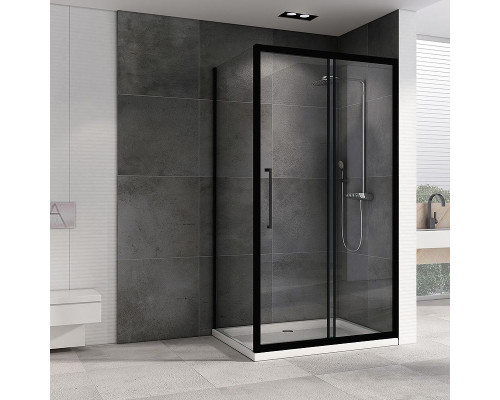 Купить Душевой уголок Abber Schwarzer Diamant 170х90 AG30170BH-S90B профиль Черный стекло прозрачное в магазине сантехники Santeh-Crystal.ru