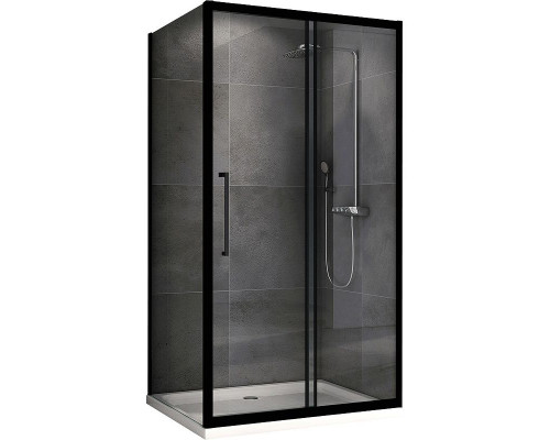 Заказать Душевой уголок Abber Schwarzer Diamant 130х80 AG30130BH-S80B профиль Черный стекло прозрачное в магазине сантехники Santeh-Crystal.ru