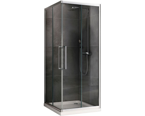 Заказать Душевой уголок Abber Schwarzer Diamant 90x90 AG02090H профиль Хром стекло прозрачное в магазине сантехники Santeh-Crystal.ru