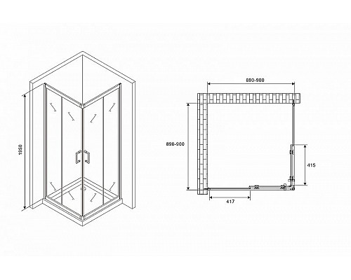 Santeh-Crystal.ru: Душевой уголок Abber Schwarzer Diamant 90x90 AG02090B5 профиль Черный стекло прозрачное Купить Душевой уголок Abber Schwarzer Diamant 90x90 AG02090B5 профиль Черный стекло прозрачное в магазине сантехники Santeh-Crystal.ru