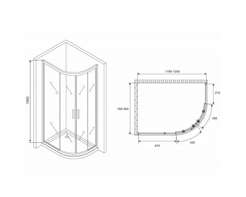 Купить Душевой уголок Abber Schwarzer Diamant 120x80 AG01128 профиль Хром стекло прозрачное в магазине сантехники Santeh-Crystal.ru