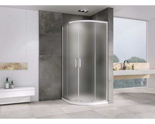 Приобрести Душевой уголок Abber Schwarzer Diamant 90x90 AG01090M профиль Хром стекло матовое в магазине сантехники Santeh-Crystal.ru