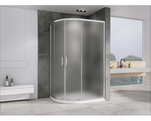 Приобрести Душевой уголок Abber Schwarzer Diamant 120x90 AG01129M профиль Хром стекло матовое в магазине сантехники Santeh-Crystal.ru