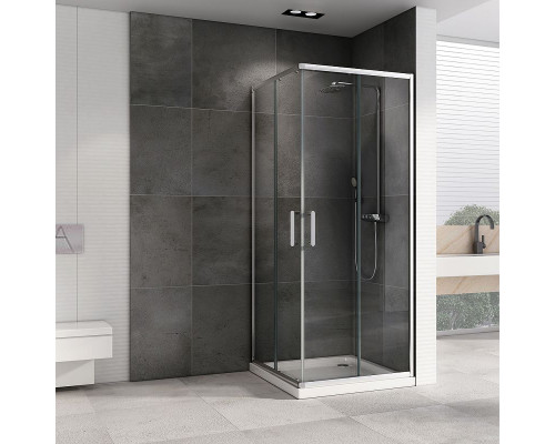 Купить Душевой уголок Abber Schwarzer Diamant 80x80 AG020805 профиль Хром стекло прозрачное в магазине сантехники Santeh-Crystal.ru