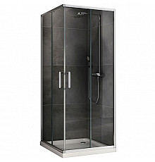 Душевой уголок Abber Schwarzer Diamant 100x100 AG021005 профиль Хром стекло прозрачное