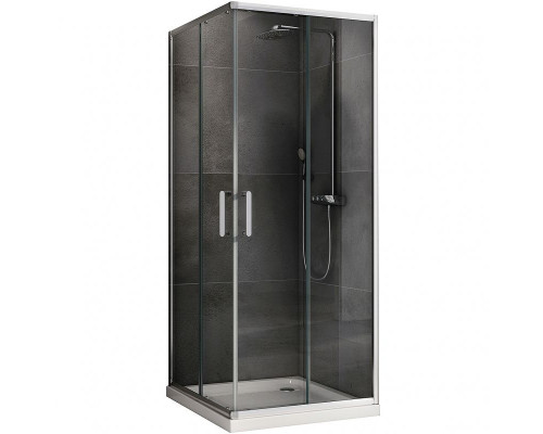 Купить Душевой уголок Abber Schwarzer Diamant 90x90 AG020905 профиль Хром стекло прозрачное в магазине сантехники Santeh-Crystal.ru