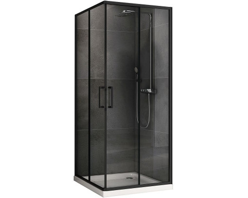 Купить Душевой уголок Abber Schwarzer Diamant 80x80 AG02080B5 профиль Черный стекло прозрачное в магазине сантехники Santeh-Crystal.ru