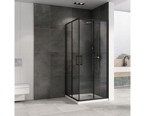 Купить Душевой уголок Abber Schwarzer Diamant 80x80 AG02080B5 профиль Черный стекло прозрачное в магазине сантехники Santeh-Crystal.ru