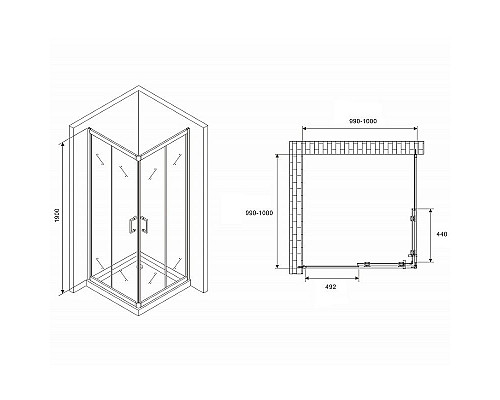 Santeh-Crystal.ru: Душевой уголок Abber Schwarzer Diamant 100x100 AG02100B5 профиль Черный стекло прозрачное Приобрести Душевой уголок Abber Schwarzer Diamant 100x100 AG02100B5 профиль Черный стекло прозрачное в магазине сантехники Santeh-Crystal.ru