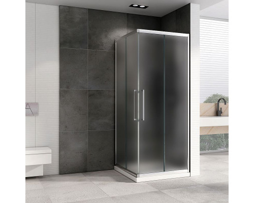 Заказать Душевой уголок Abber Schwarzer Diamant 80x80 AG02080MH профиль Хром стекло матовое в магазине сантехники Santeh-Crystal.ru