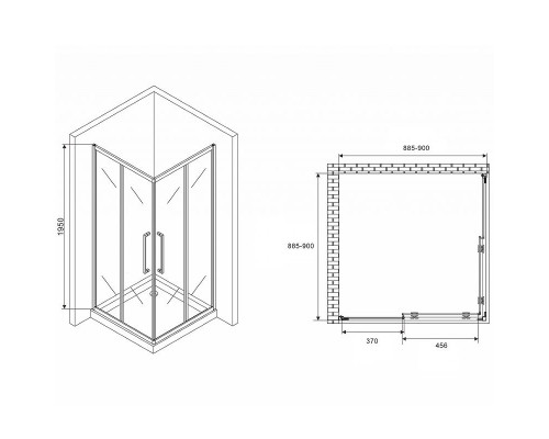 Приобрести Душевой уголок Abber Schwarzer Diamant 90x90 AG02090MH профиль Хром стекло матовое в магазине сантехники Santeh-Crystal.ru
