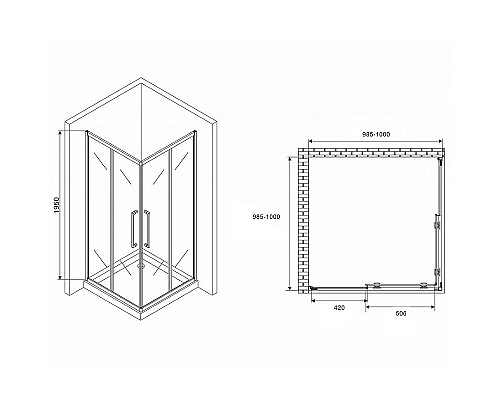 Santeh-Crystal.ru: Душевой уголок Abber Schwarzer Diamant 100x100 AG02100MH профиль Хром стекло матовое Купить Душевой уголок Abber Schwarzer Diamant 100x100 AG02100MH профиль Хром стекло матовое в магазине сантехники Santeh-Crystal.ru