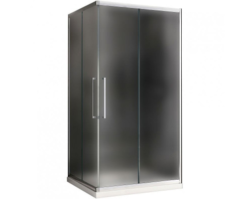 Приобрести Душевой уголок Abber Schwarzer Diamant 120x80 AG02128MH профиль Хром стекло матовое в магазине сантехники Santeh-Crystal.ru