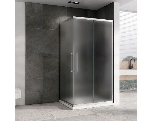 Приобрести Душевой уголок Abber Schwarzer Diamant 120x80 AG02128MH профиль Хром стекло матовое в магазине сантехники Santeh-Crystal.ru