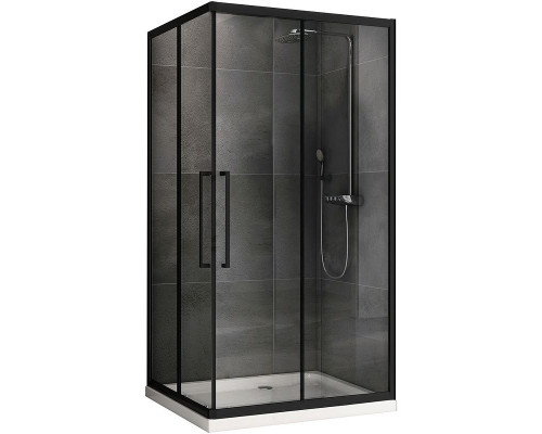 Купить Душевой уголок Abber Schwarzer Diamant 120x80 AG02128BH профиль Черный стекло прозрачное в магазине сантехники Santeh-Crystal.ru