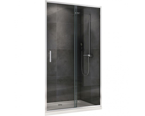 Приобрести Душевая дверь Abber Schwarzer Diamant 100 AG301005 профиль Хром стекло прозрачное в магазине сантехники Santeh-Crystal.ru