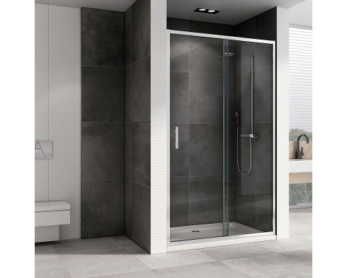 Приобрести Душевая дверь Abber Schwarzer Diamant 100 AG301005 профиль Хром стекло прозрачное в магазине сантехники Santeh-Crystal.ru